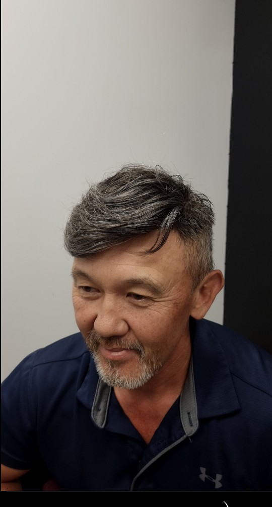 The same client after their Tuffs hair system